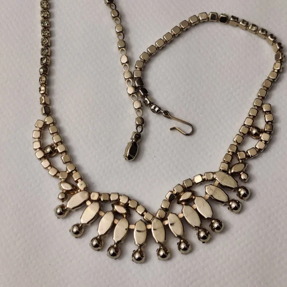 Vintage 60s Sherman Style Sparkly Crystals Chocker necklace - Picture 6 of 10